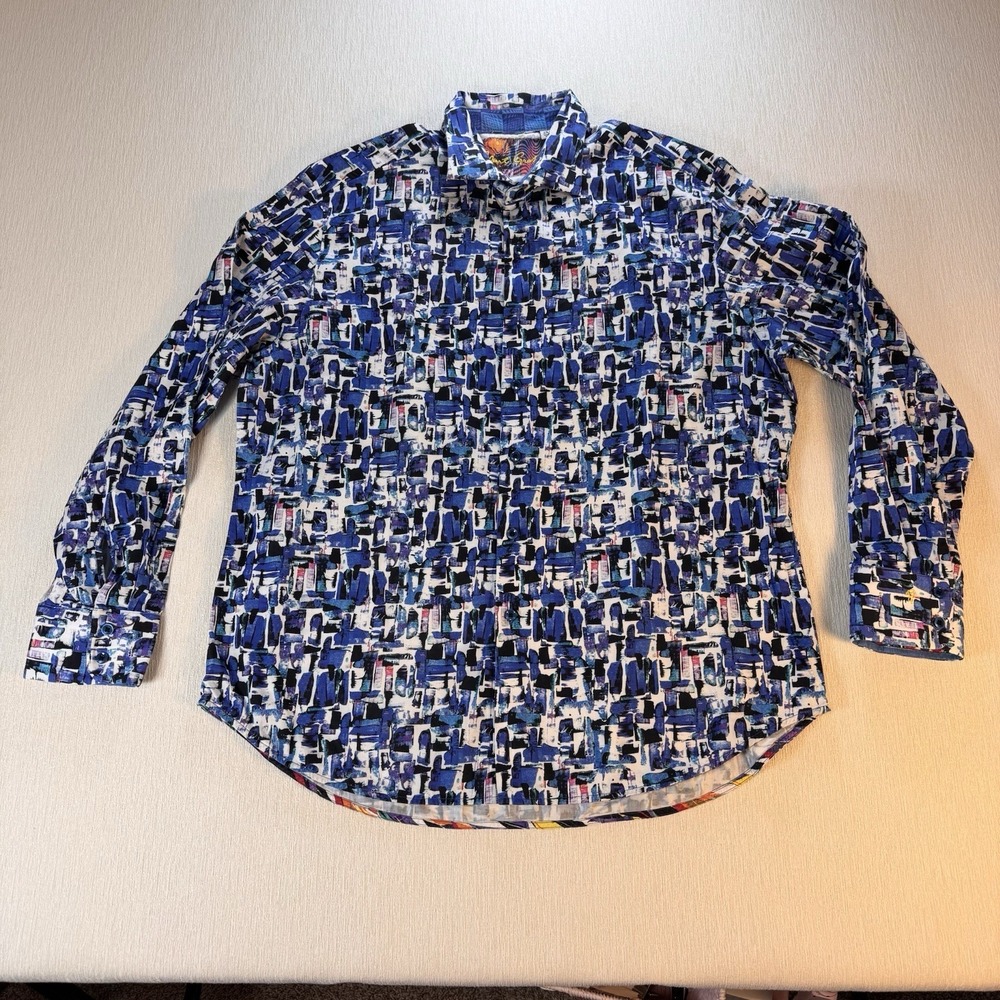 Robert Graham Men  Salton Sea Sz 2XL Long Sleeve Button Up Shirt  Colorful Print